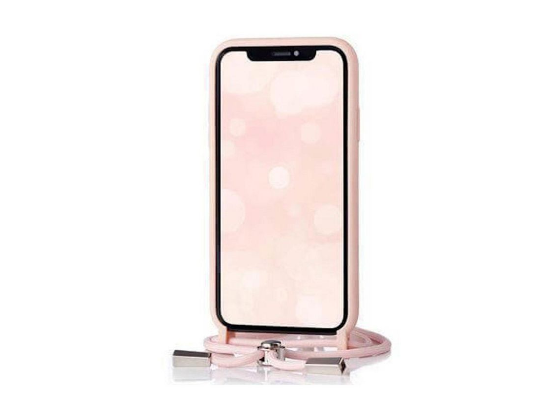 Funda móvil colgante con cuerda para iPhone SE 2020 / 8 / 7 silicona  premium Rosa