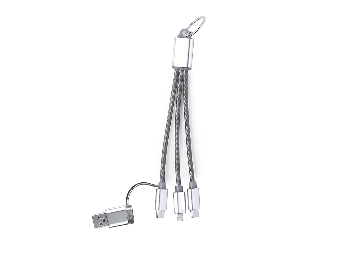 Cable Cargador Triple Conexión Micro Usb, Tipo C Y Lightning 5v Dc 2.4a