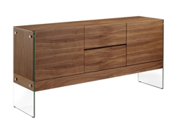 Aparador ANGEL CERDÁ. 3062 (Marrón - MDF, Madera, Vidrio - 180 x 45 x 85 cm)