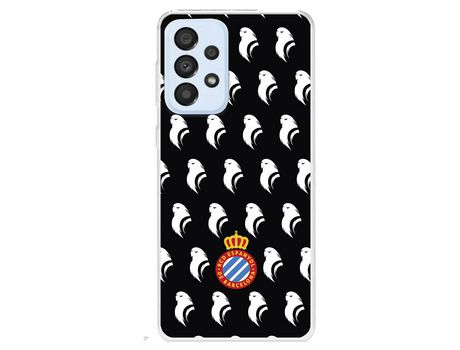 Funda para Samsung Galaxy A33 5G Del Escudo Patron Fondo Negro - Licencia Oficial Rcd Espanyol