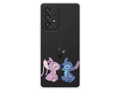 Funda para Samsung Galaxy A53 5G Oficial de Disney Angel & Stitch Beso - Lilo & Stitch