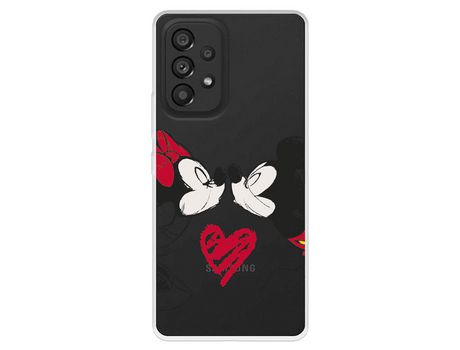Funda para Samsung Galaxy A53 5G Oficial de Disney Mickey Y Minnie Beso - Clásicos Disney