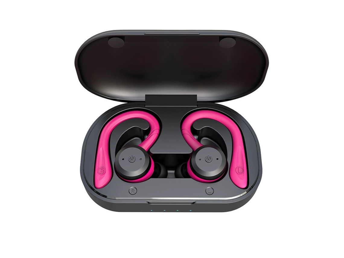 Auriculares inalámbricos con carga, sonido estéreo, Bluetooth, color rojo