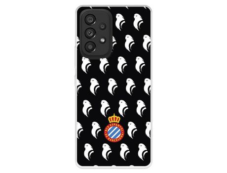 Funda para Samsung Galaxy A53 5G Del Escudo Patron Fondo Negro - Licencia Oficial Rcd Espanyol