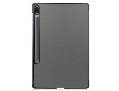 Funda De Tres Pliegues Para Samsung Galaxy Tab S7 Plus / Fe / Lite Cuero De Pu / Pc Gris