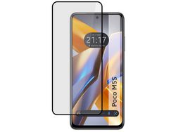 Protector Cristal Templado Completo 5D Full Glue Negro para Xiaomi Poco M5S