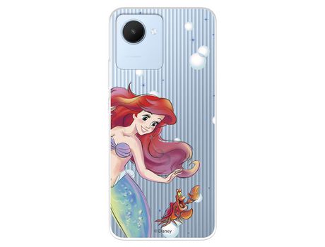 Funda Para Realme C30 Oficial De Disney Ariel Y Sebastián Burbujas - La Sirenita