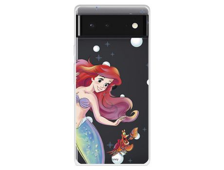 Funda Para Google Pixel 6 Oficial De Disney Ariel Y Sebastián Burbujas - La Sirenita