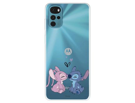 Funda Para Motorola Moto G22 Oficial De Disney Angel & Stitch Beso - Lilo & Stitch