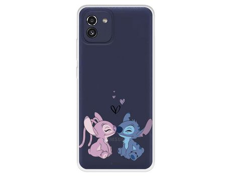 Funda Para Samsung Galaxy A03 Oficial De Disney Angel & Stitch Beso - Lilo & Stitch