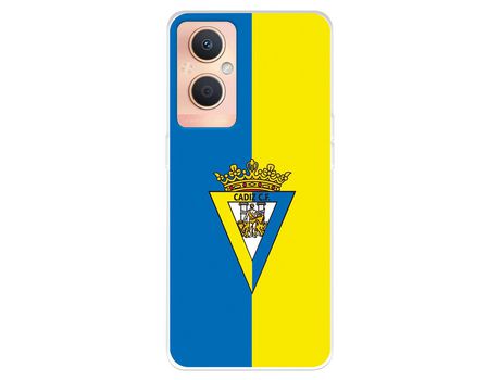 Funda Para Oppo A96 5G Del Cádiz Cf Escudo Fondo Bicolor - Licencia Oficial Cádiz Cf