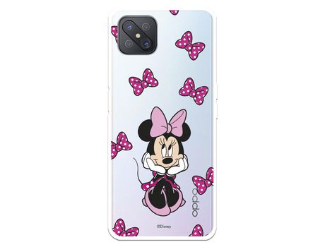 Funda Para Oppo A92S Oficial De Disney Minnie Patrón Lazos Rosas - Clásicos Disney