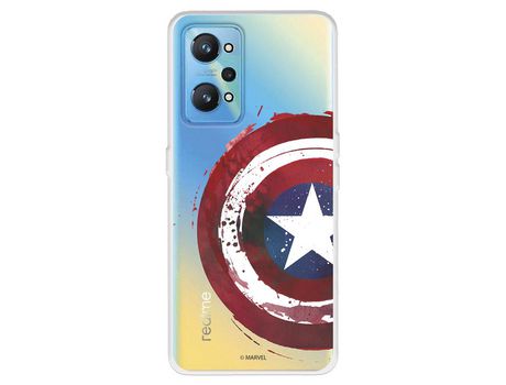 Funda Para Realme Gt Neo 2 Oficial De Marvel Capitán América Escudo Transparente - Marvel