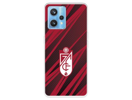 Funda Para Realme 9 Pro+ Del Granada Cf Escudo - Líneas Rojas Y Negras - Licencia Oficial Granada Cf