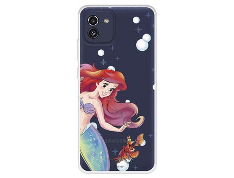 Funda Para Samsung Galaxy A03 Oficial De Disney Ariel Y Sebastián Burbujas - La Sirenita