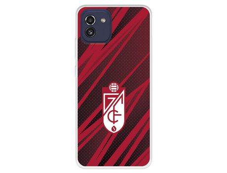 Funda Para Samsung Galaxy A03 Del Granada Cf Escudo - Líneas Rojas Y Negras - Licencia Oficial Granada Cf
