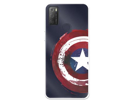 Funda Para Alcatel 1S 2021 Oficial De Marvel Capitán América Escudo Transparente - Marvel