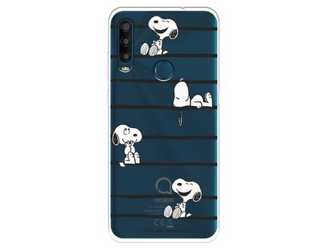 Funda Para Alcatel 1Se 2020 Oficial De Peanuts Snoopy Rayas - Snoopy