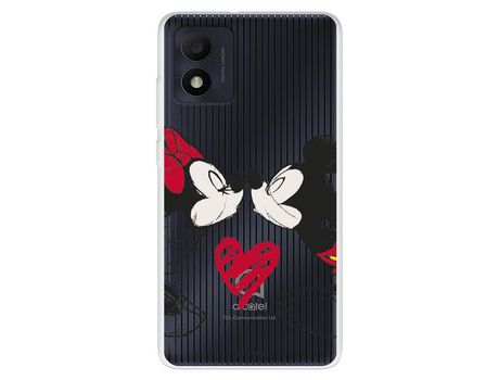 Funda Para Alcatel 1B 2022 Oficial De Disney Mickey Y Minnie Beso - Clásicos Disney
