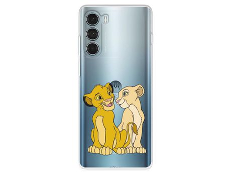 Funda Para Motorola Moto G200 5G Oficial De Disney Simba Y Nala Silueta - El Rey León