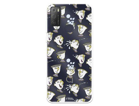 Funda Para Alcatel 1S 2021 Oficial De Disney Chip Potts Siluetas - La Bella Y La Bestia