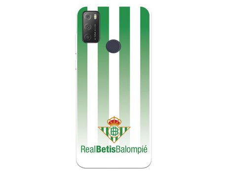 Funda Para Alcatel 1S 2021 Del Betis Fondo Rayas Verdiblancas - Licencia Oficial Real Betis Balompié