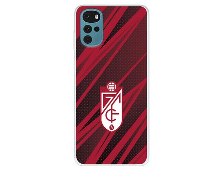 Funda Para Motorola Moto G22 Del Granada Cf Escudo - Líneas Rojas Y Negras - Licencia Oficial Granada Cf