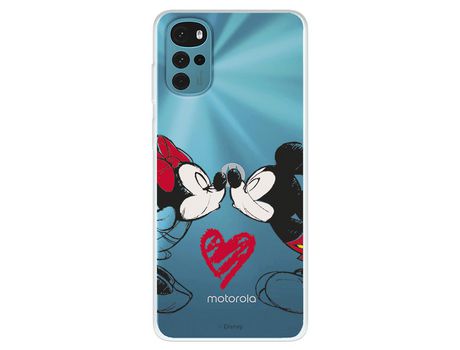 Funda Para Motorola Moto G22 Oficial De Disney Mickey Y Minnie Beso - Clásicos Disney