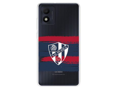 Funda Para Alcatel 1B 2022 Del Sd Huesca Rayas Transparente - Licencia Oficial Sd Huesca