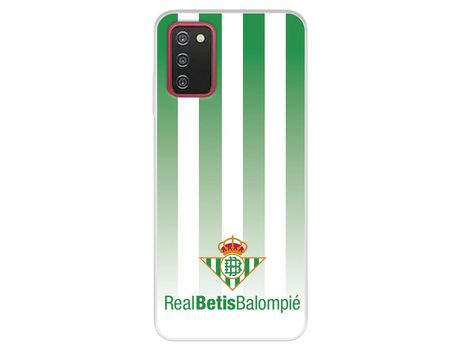 Funda Para Samsung Galaxy A03S Del Betis Fondo Rayas Verdiblancas - Licencia Oficial Real Betis Balompié