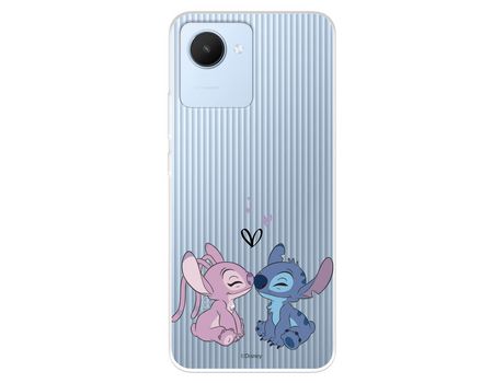 Funda Para Realme C30 Oficial De Disney Angel & Stitch Beso - Lilo & Stitch