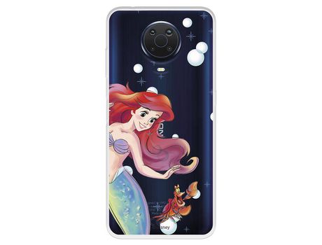 Funda Para Nokia G20 Oficial De Disney Ariel Y Sebastián Burbujas - La Sirenita