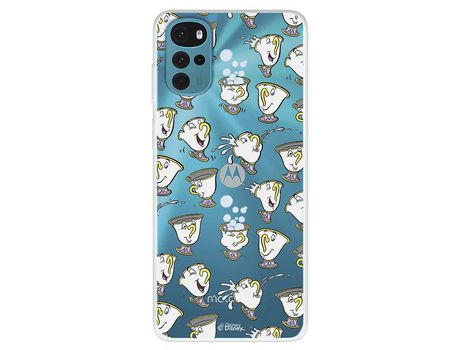Funda Para Motorola Moto G22 Oficial De Disney Chip Potts Siluetas - La Bella Y La Bestia