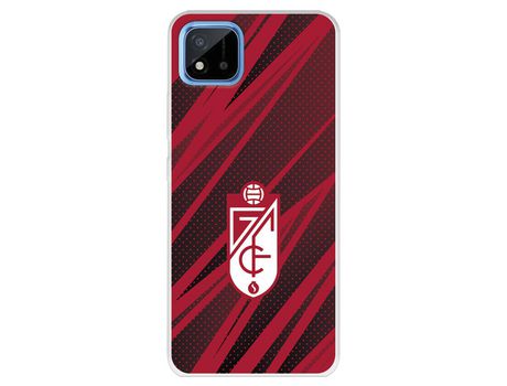 Funda Para Realme 8I Del Granada Cf Escudo - Líneas Rojas Y Negras - Licencia Oficial Granada Cf