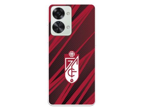 Funda Para Oneplus Nord 2T 5G Del Granada Cf Escudo - Líneas Rojas Y Negras - Licencia Oficial Granada Cf