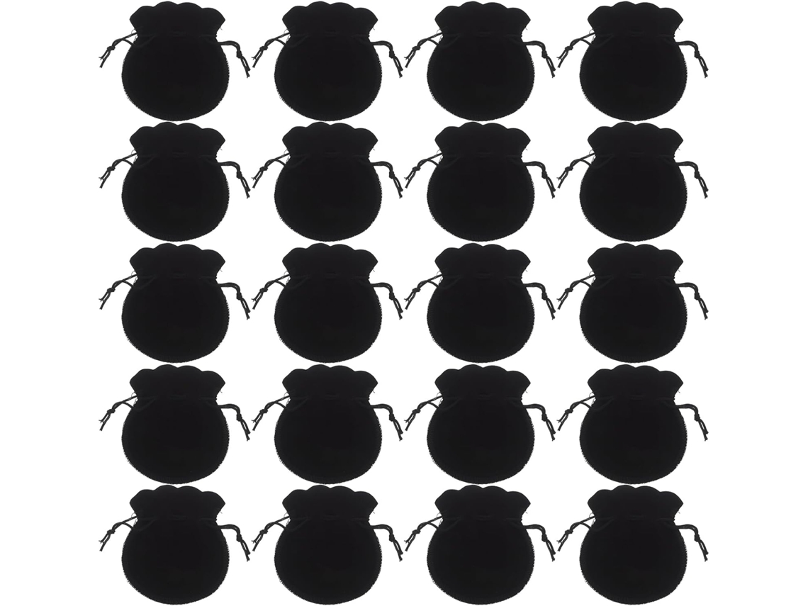 Paquete De 100 Bolsitas Negras Con Cordón Para Joyas O Regalos De Fiesta.