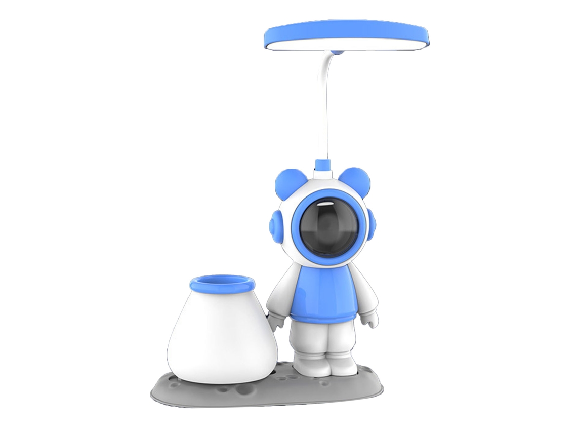 Lámpara de oficina USB 2026 con diseño de dibujos animados, luz suave para protección ocular, ideal para dormitorios (azul).