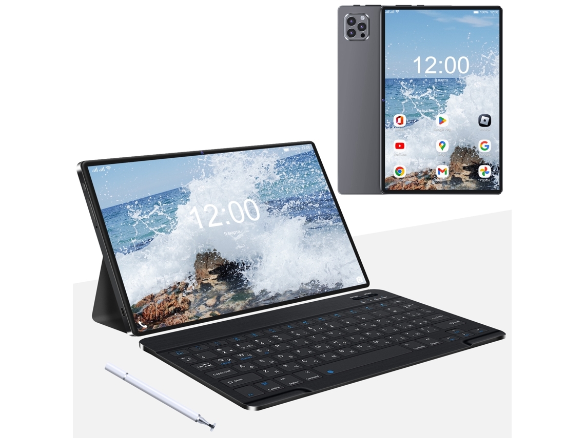 Tableta Veanxin V62 con Bluetooth, funda de cuero, auriculares, bolígrafo (10,1 pulgadas, 64 GB, 4 GB de RAM, Wi-Fi, 4G, color negro)