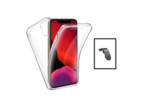 Kit Carcasa 3X1 360° Impact Protection + Soporte Magnético L Safe Driving Auto para iPhone 14 PHONECARE Transparente/Blanco