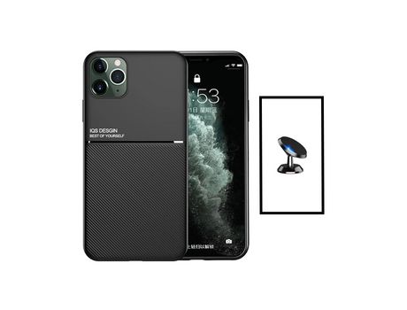 Cubierta Trasera Magnética Anti -Shock + Soporte Magnético para Iphone 14 Más Negro
