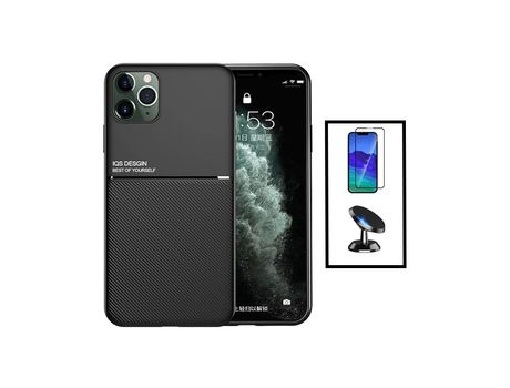 Kit de Cubierta Completa Magnetic Lux + 5D + Auto Magnetic Soporte para Iphone 14 Pro Black