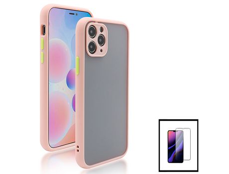 Kit Carcasa Trasera Protección Cámara + Protector de Vidrio Templado Gorilasglass para iPhone 14 GIFT4ME Rosa