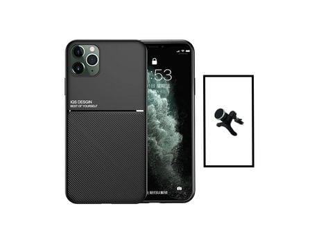 Cubierta Trasera Magnética Anti -Shock + Soporte Magnético Con Apple Iphone 14 Más Negro