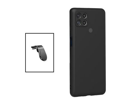 Kit Soporte Magnético L Safe Driving Auto + Carcasa Silicona Líquido para Xiaomi Redmi 9C PHONECARE Negro
