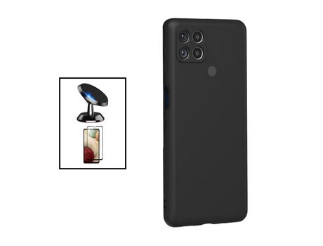 Kit Protector de Vidrio Templado Gorilasglass + Carcasa Protección Trasera Silicona + Soporte Magnético para Xiaomi Redmi 9C GIFT4ME Negro