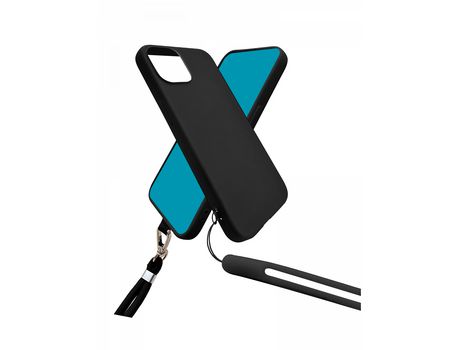 Funda De Silicona Premium - Negra Para Apple iPhone 14 Pro Max - Banda Para El Cuello Y Muï¿½Equera Incluidas - Interior 100% Microfibra