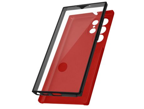 Carcasa para Samsung Galaxy S22 Ultra AVIZAR TPGLASS-RD-S22U Rojo