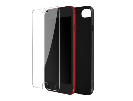 Pack de Protección para iPhone 7, 8, Se AVIZAR PACK-BLACK-IP7 Negro