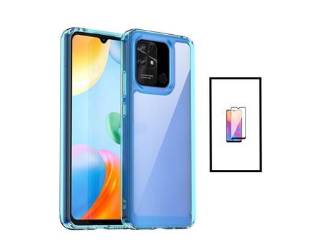 Película de Vidrio Templado de Gorilassglass + Protección Recubierta de Tapa Triple para Xiaomi Redmi 10C Transparente/ Blue Oscuro