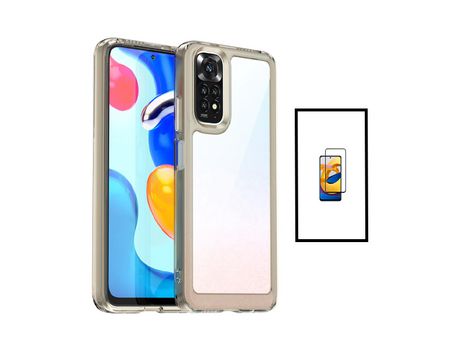 Kit de Protección de Airbag Aluminarm + Película de Vidrio Templado 5D Cubierta Completa para Xiaomi Redmi Nota 11 Transparente/Beje